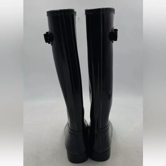 Hunter Black Tall Rain Boots Women's Size 5 - Picture 5 of 10